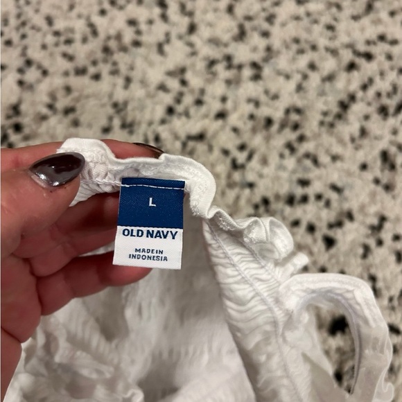 White Ruffled Smocked Top - Picture 2 of 2